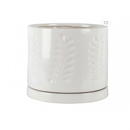 White Janna Cylinder Pot 4.25" x 4.25"