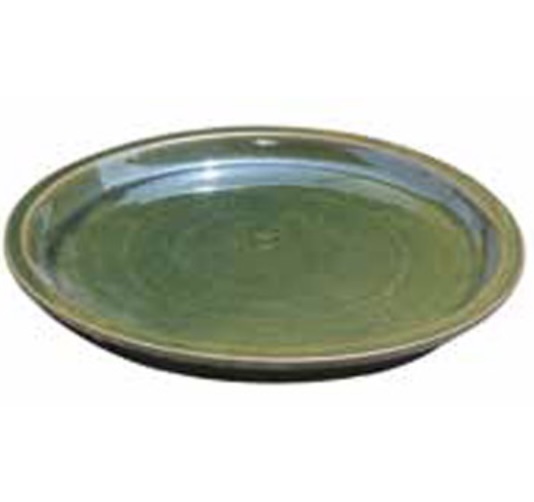 Dark Green Ceramic Saucer 9.75'