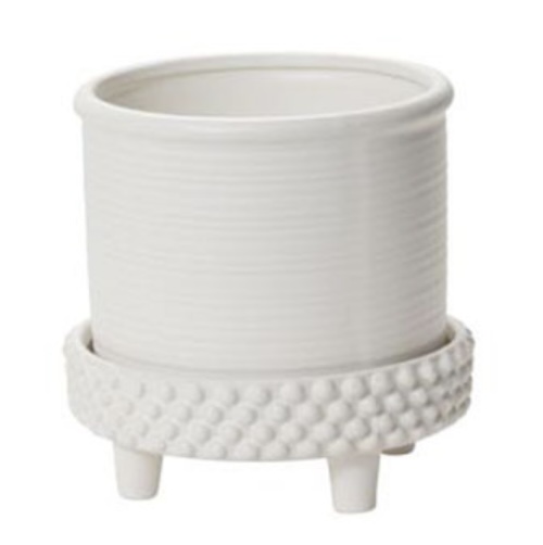 Jane White Footed Pot 8"