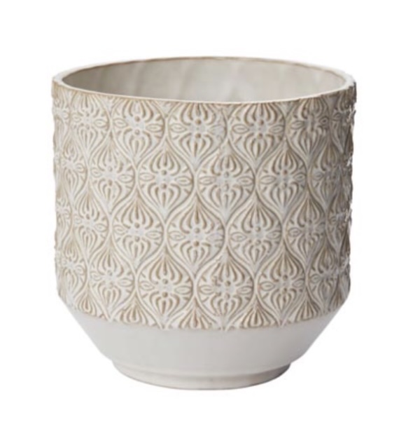 White Fondant Pot. 6.5" X 6.75"