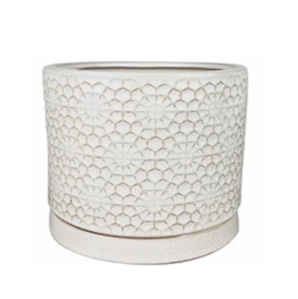 Amelia White Cylinder Planter 5" x 4.25"