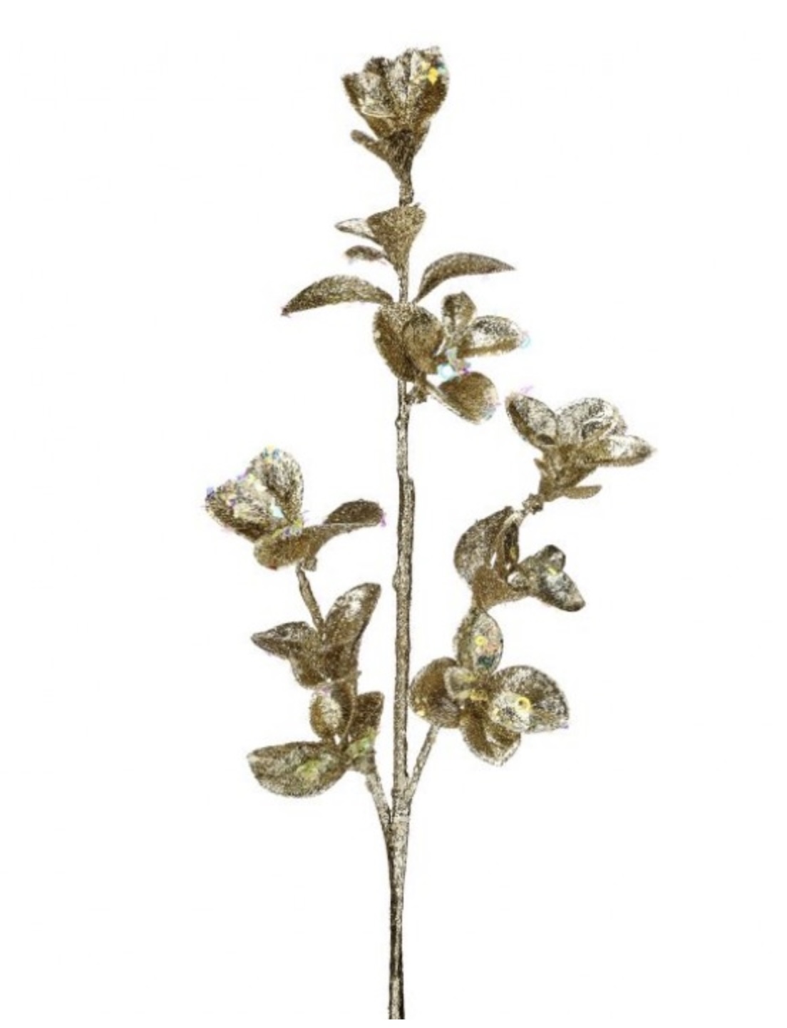 Champagne Glitter Sequin Blossom Spray 22"