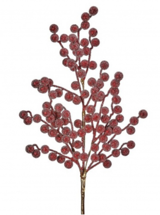 Burgundy Metallic Glitter Berry Spray 29"