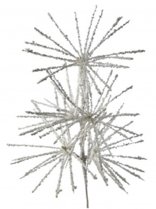 White Long Needle Snow Burst Spray 33"