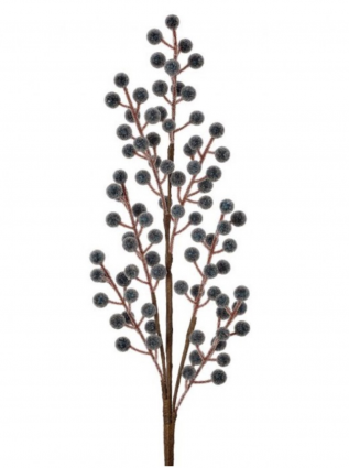 Blue Beaded Berry Ball Spray 24"