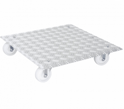 Silver Square Diamond Plated Aluminum Plant Caddy 18.5"