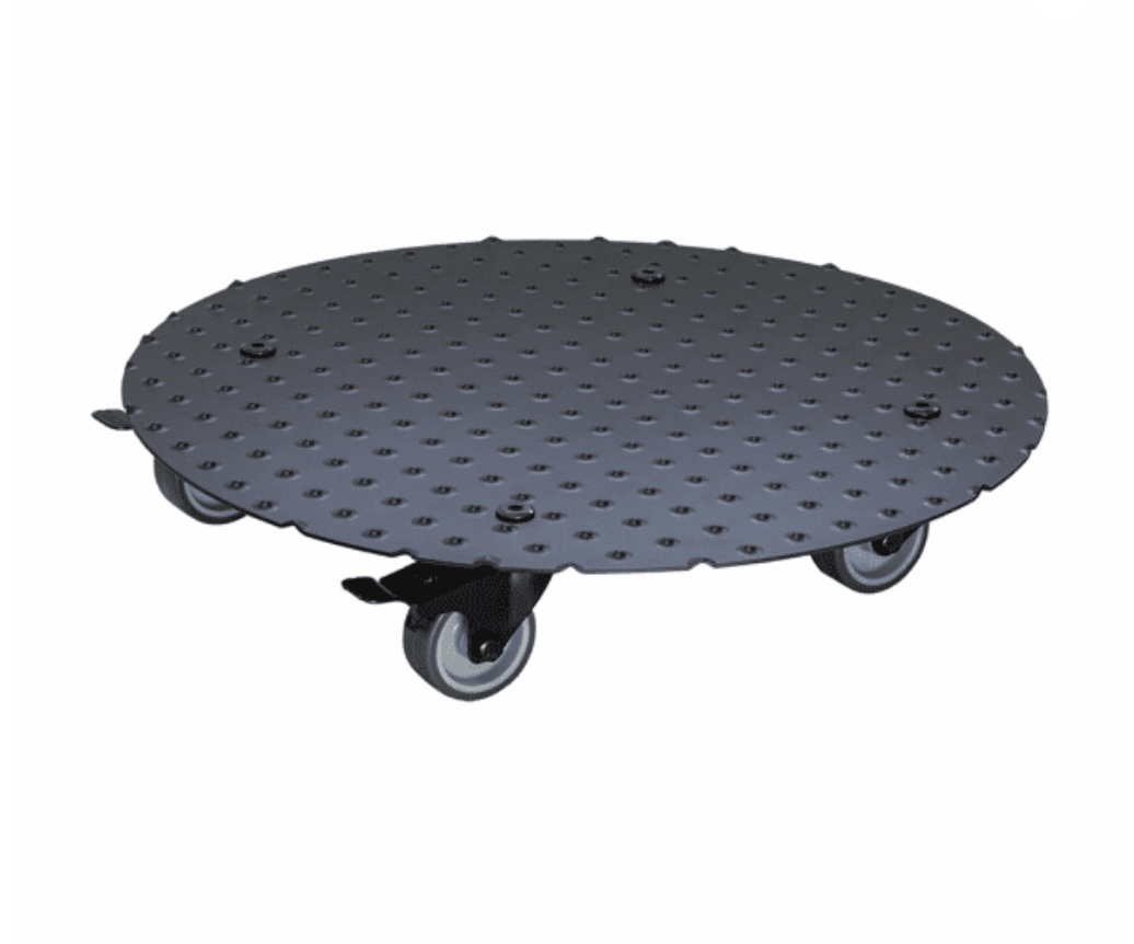 Black Round Aluminum Plant Caddy 15"