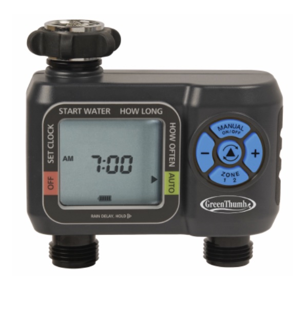 WATER TIMER,  LCD SCREEN 2 ZONE