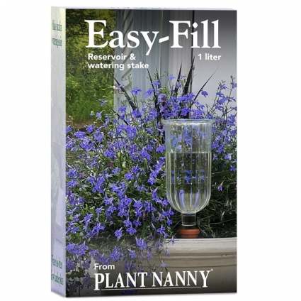 Plant Nanny Easy-Fill Fluted Reservoir Stake Set (Single, 1000 ml, Clear)