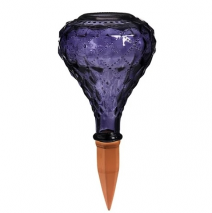 Faceted Glass Watering Globe with Terracotta Stake