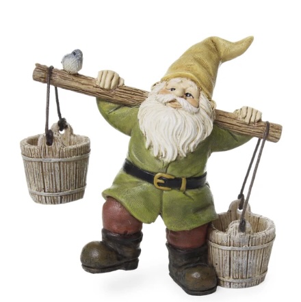 Fairy Garden Gnome Carrying Buckets