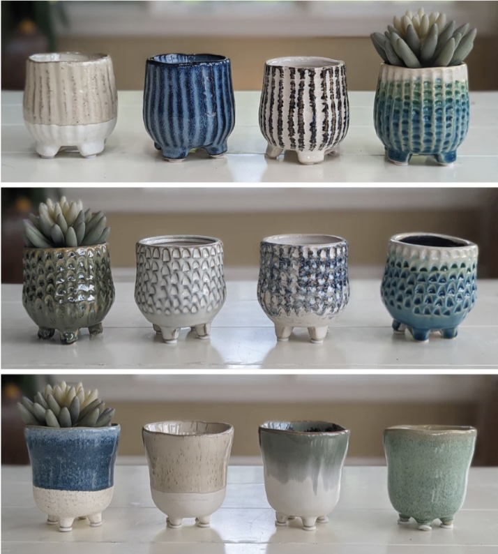 Petite Planters with Saucers 3" x 3" (sold separately)