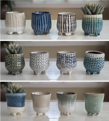 Petite Planters with Saucers 3" x 3" (sold separately)