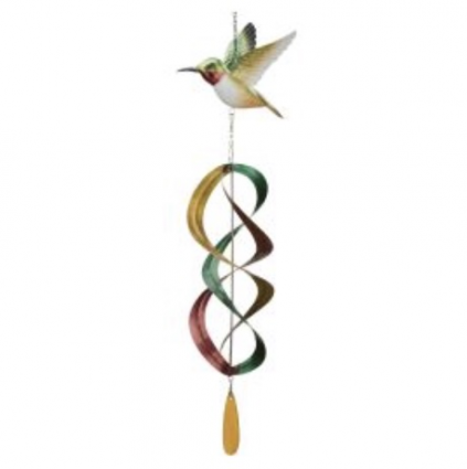 Hanging Ruby Throated Wind Spinner 37"H