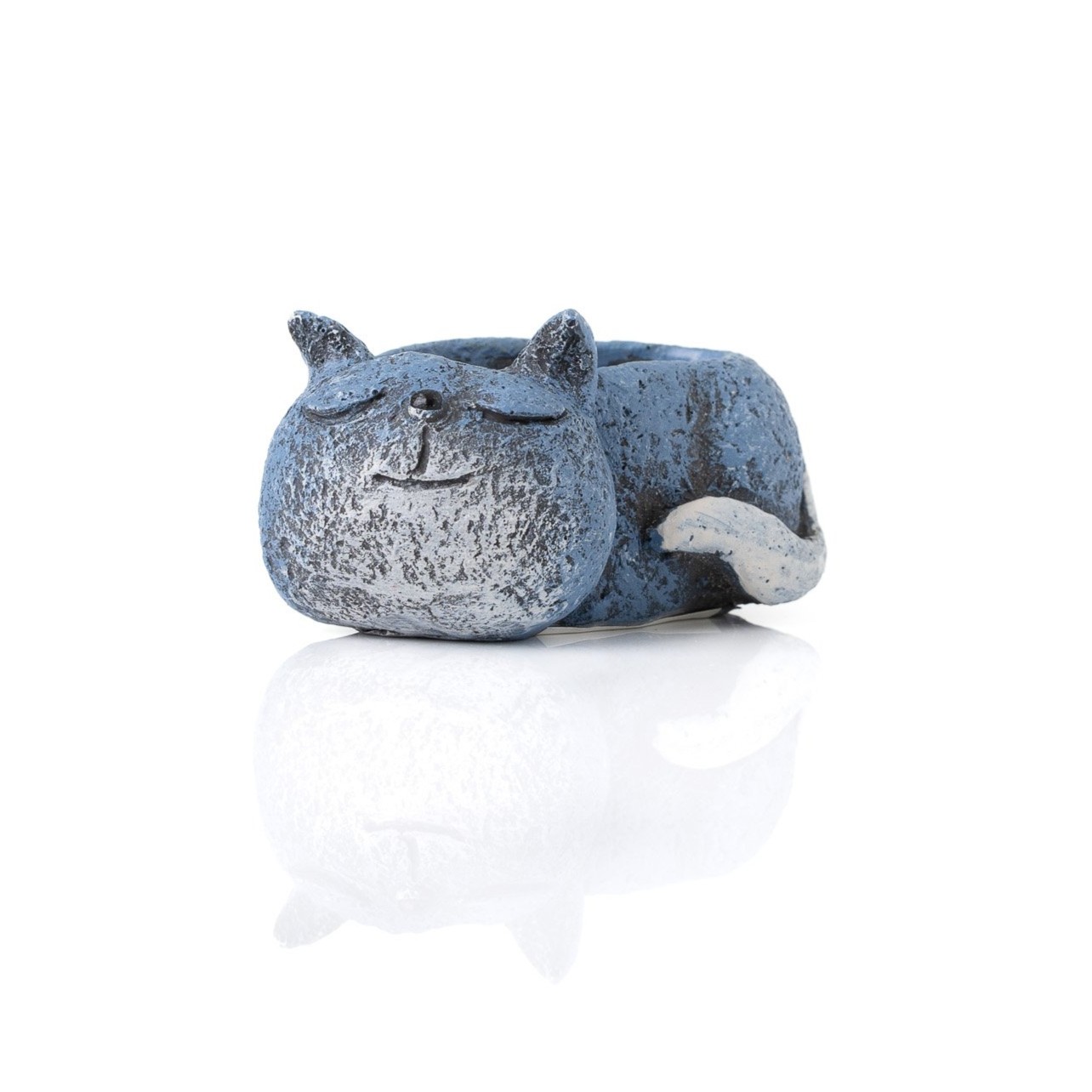 PLANTER, MINI SLEEPING BLUE CAT