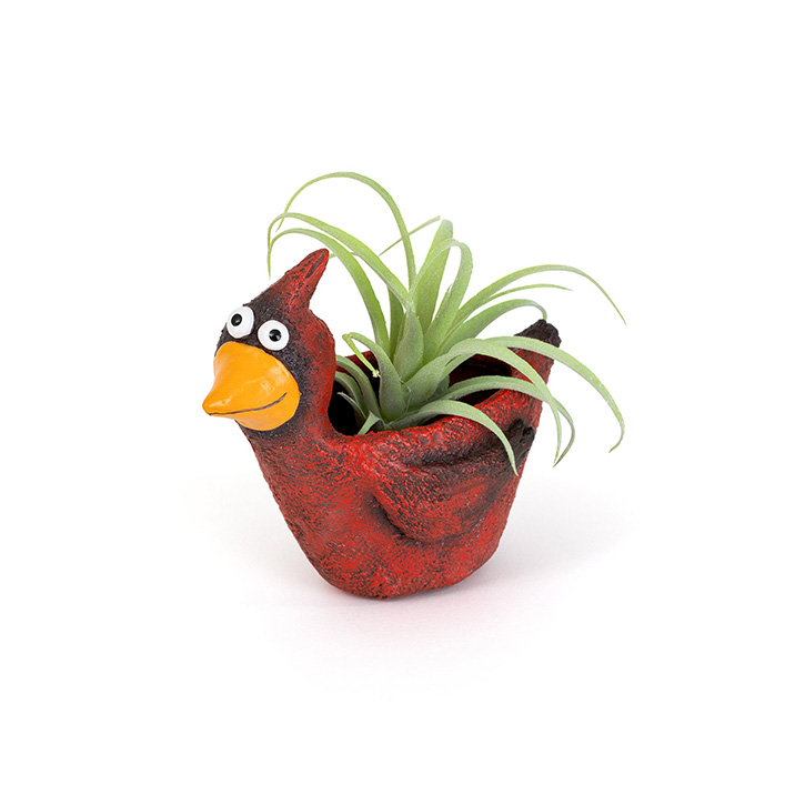 PLANTER, BLAZE THE CARDINAL 5"H