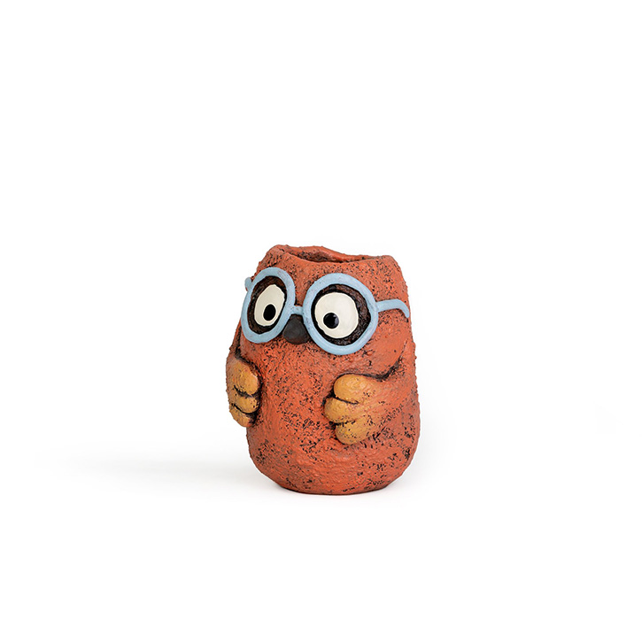 PLANTER, OWLBERT OWL W/GLASSES
