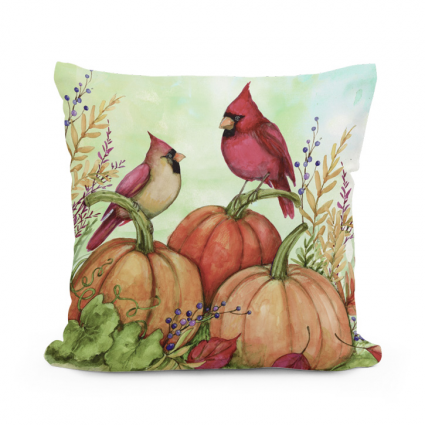 PILLOW, 18"X18" CARDINALS/P'KIN