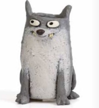PLANTER, FANG THE WOLF 5.5"H