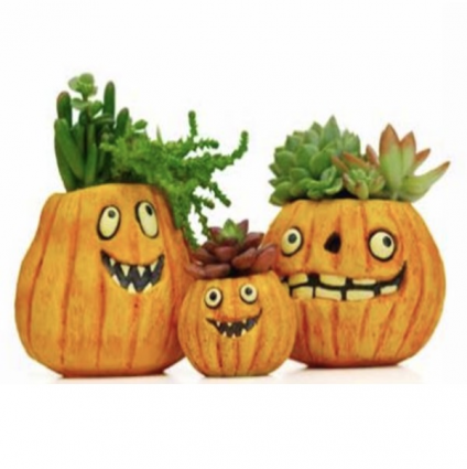 PLANTER, LARGE TALL PUMPKIN