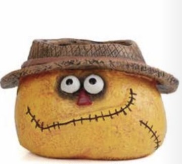 Strawman Dan Scarecrow Planter 3"H