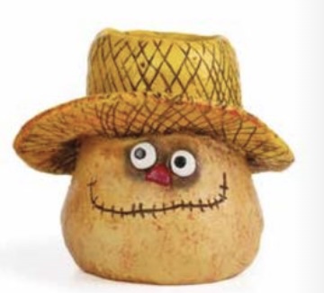 Stitches Scarecrow Planter 3.5"H
