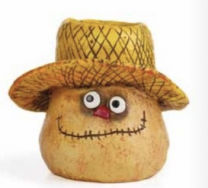 Stitches Scarecrow Planter 3.5"H