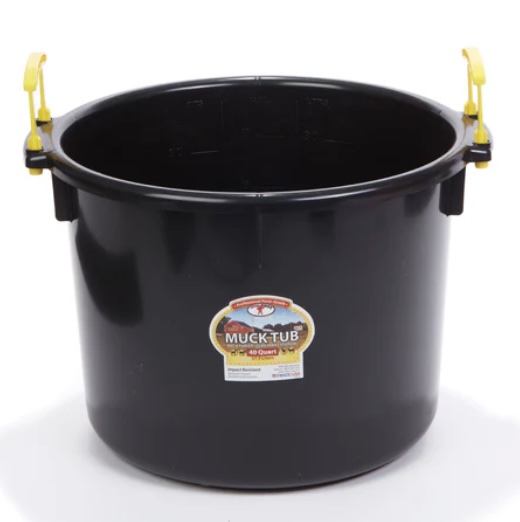 Black Plastic Muck Tub 40 Qt
