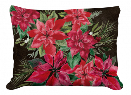 PILLOW, 19" X 24" POINSETTIAS
