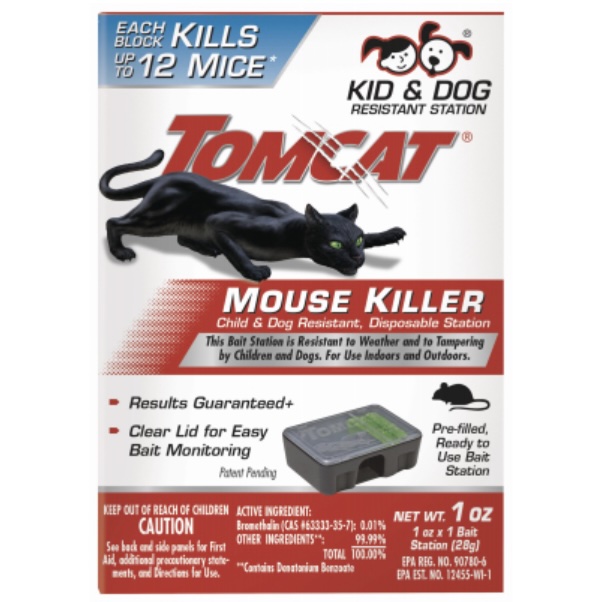 TomCat Disposable Mouse Bait Station  Child & Dog Resistant