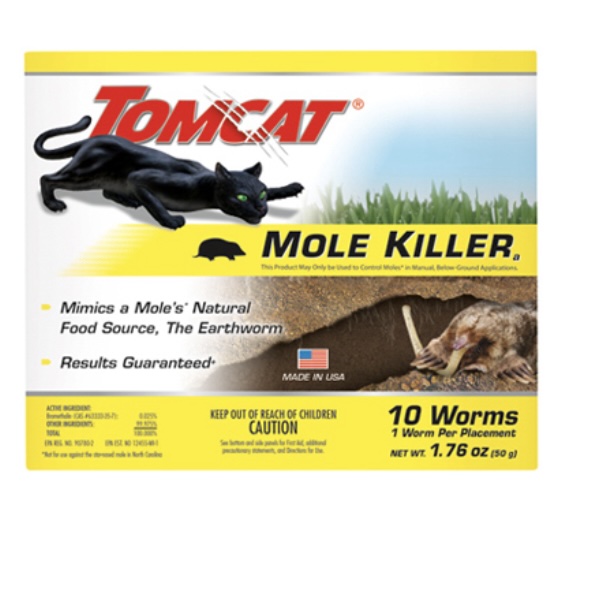 TomCat Mole Killer  10 Earthworm-Shaped Baits