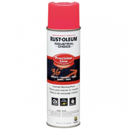 Rust-Oleum Industrial Choice Precision Line Marking Paint  Fluorescent Pink, 17 oz