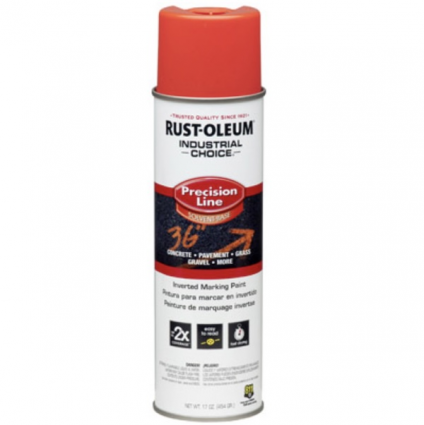 Rust-Oleum Industrial Choice Precision Line Marking Paint  Fluorescent Red Orange, 17 oz
