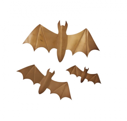 Metal Bat Wall Decor  Set of 3