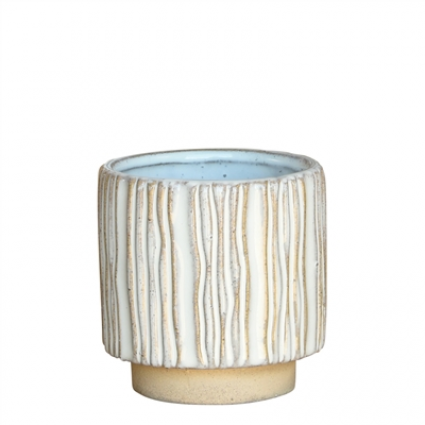 Ramos Vertical Stripe Cachepot � 2.5" Stoneware 