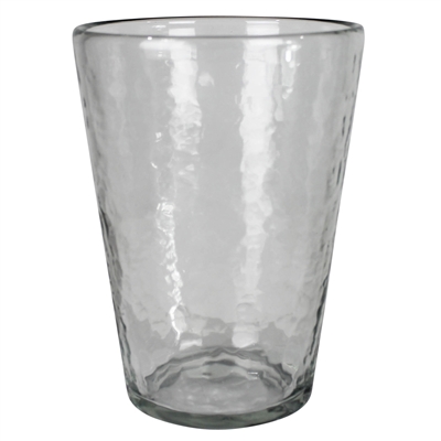 VASE, 8" LG RIPPLED GLASS