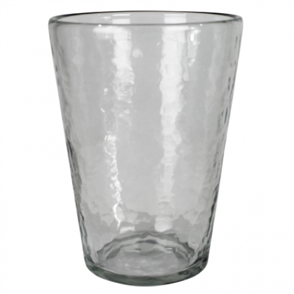 VASE, 8" LG RIPPLED GLASS