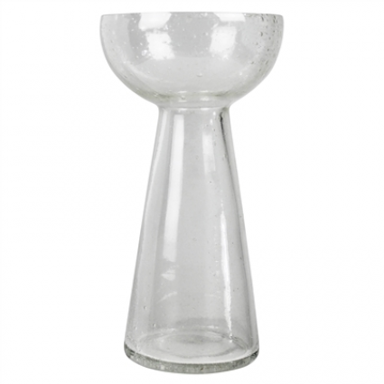 BULB VASE, 9.5" SEEDED GLASS