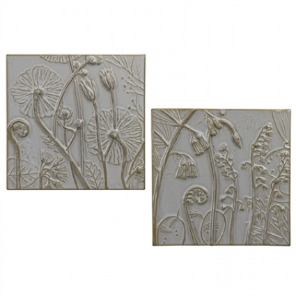 WALL DECOR,8" CERAMIC FLORAL AST