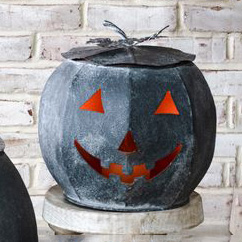 Black Tin Pumpkin 11"
