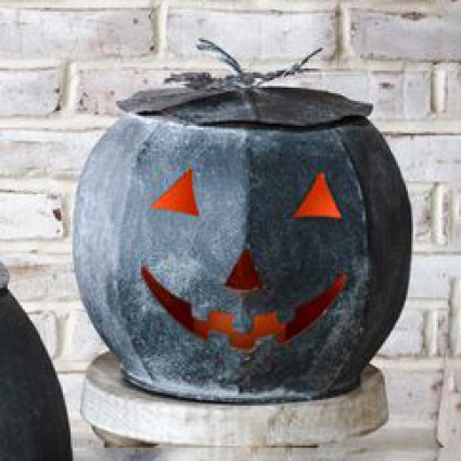 Black Tin Pumpkin 11"