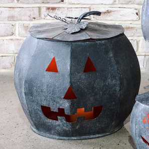 Black Tin Pumpkin 16"
