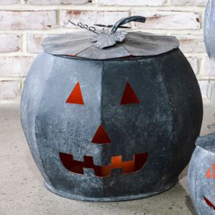 Black Tin Pumpkin 16"