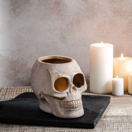 Gold Wash Ceramic Skull  5.5"