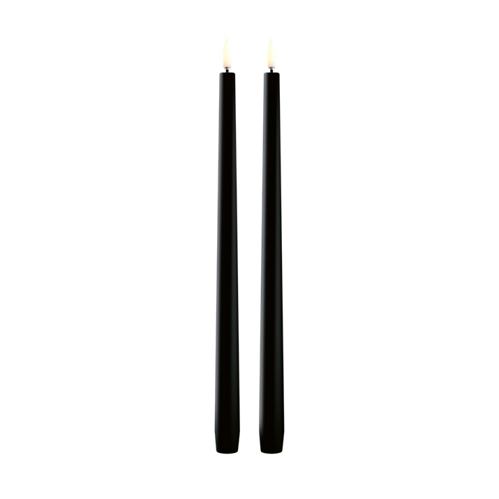 CANDLE, LED SLIM TAPER BLK 2/PK