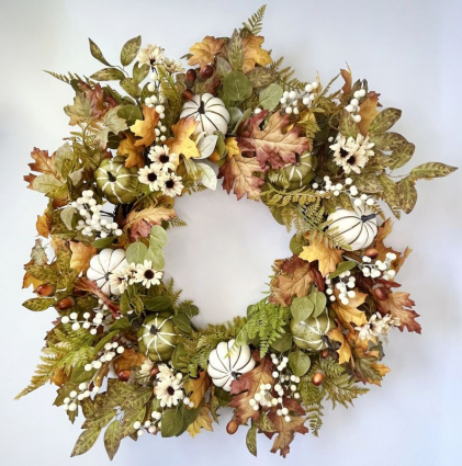 Pumpkin Oak Wreath 30"