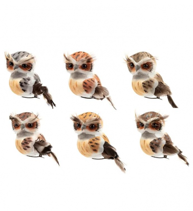 ORNAMENT, ASORTED OWL W/CLIP