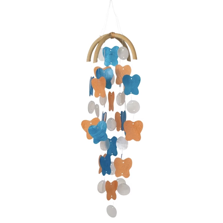 Sky & Marigold Butterfly Capiz Wind Chime
