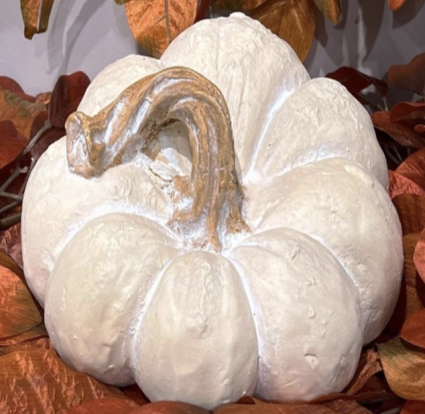 Distressed Cream Pumpkin  10" x 5.7" 
