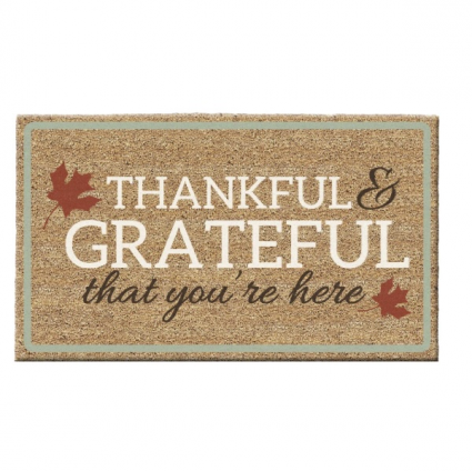 Thankful & Grateful Coir Doormat